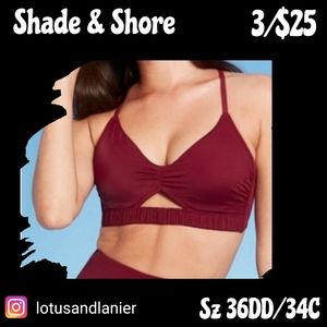 COPY - Shade & Shore Maroon Bikini Top Sz 36DD/34C   3/$25